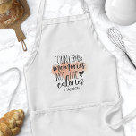 Tablier Comptez Les Souvenirs Pas Les Calories Cité<br><div class="desc">Comptez Les Souvenirs Pas Les Calories Citer Adulte Apron. Cute tablier de chef avec une drôle de citation d'humour cuisine. Personnalisez cette conception d'humour de cuisine personnalisée avec votre propre nom ou texte.</div>