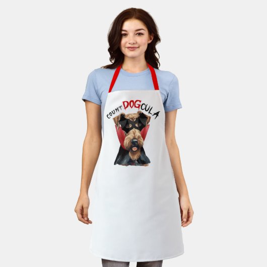 Tablier Comte DOGcula Airedale Terrier Funny Halloween (Porté)