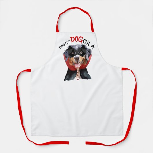 Tablier Comte DOGcula Bernese Mountain Dog Funny Halloween (Recto)