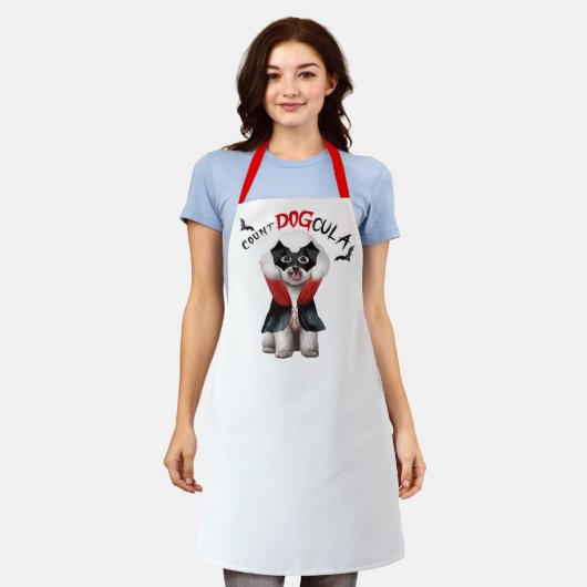 Tablier Comte DOGcula Bichon Frise Chien Funny Halloween (Porté)