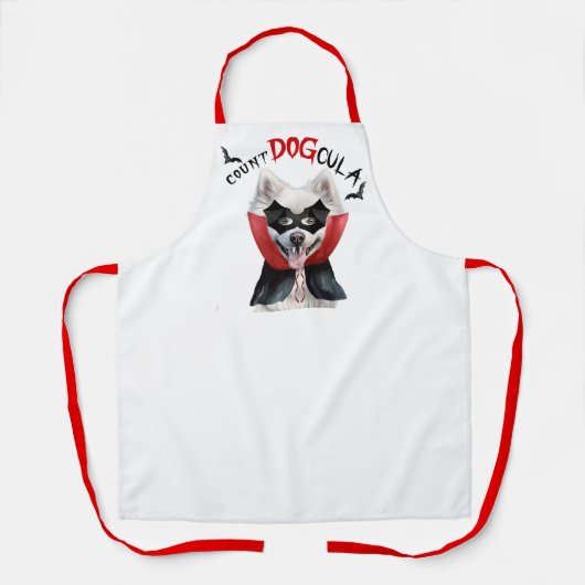 Tablier Comte DOGcula Eskimo Chien Drôle Halloween (Recto)