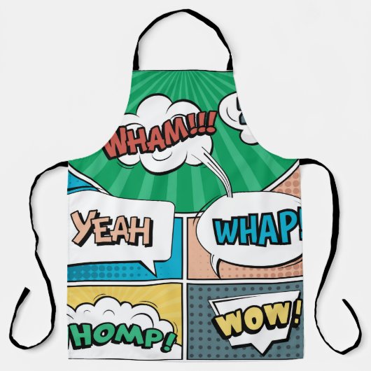 Tablier concept créatif Abstrait comic pop art style blan (Recto)
