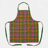 Tablier Conception à carreaux tartan vert rose orange (Recto)