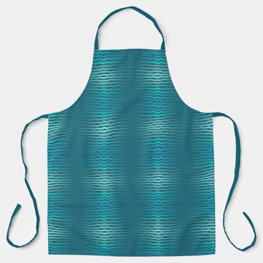 Tablier Conception Abstraite de Vague Turquoise Salée de P (Recto)