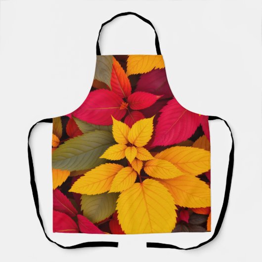 Tablier Conception botanique de feuilles d'automne colorée (Recto)