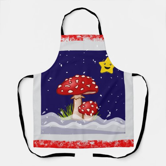 Tablier conception champignons de Noël (Recto)