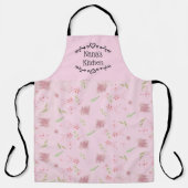 Tablier Conception cuisine Nana avec fleurs roses (Recto)