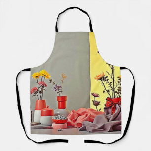 Tablier Conception d'arrangement jaune rouge vibrant