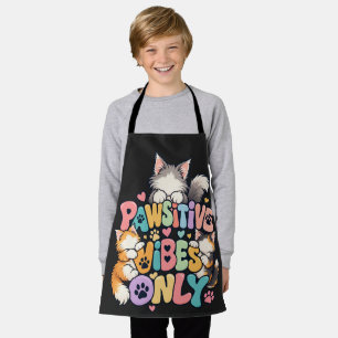 Tablier Conception d'art de chat de dessin animé pastel av