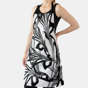 Tablier Conception d'art moderne fabuleuse Jungle noir et