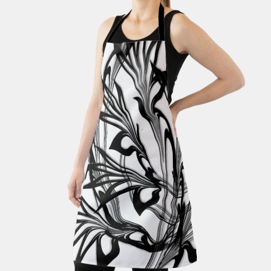 Tablier Conception d'art moderne fabuleuse Jungle noir et (Insitu)