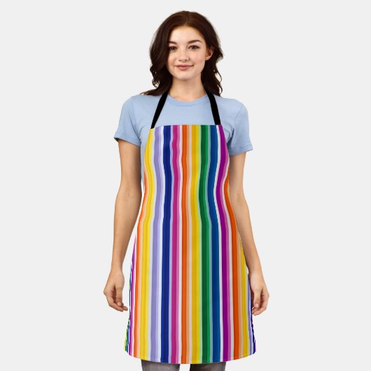 Tablier Conception de bandes verticales colorées (Porté)