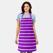 Tablier Conception de bandes violettes et blanches (Porté)