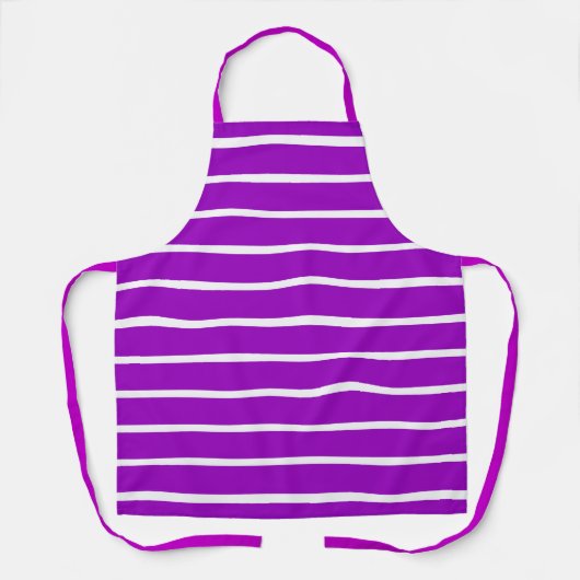 Tablier Conception de bandes violettes et blanches (Recto)