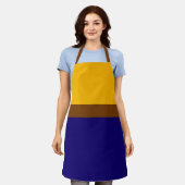Tablier Conception de bloc couleur bleu jaune (Porté)