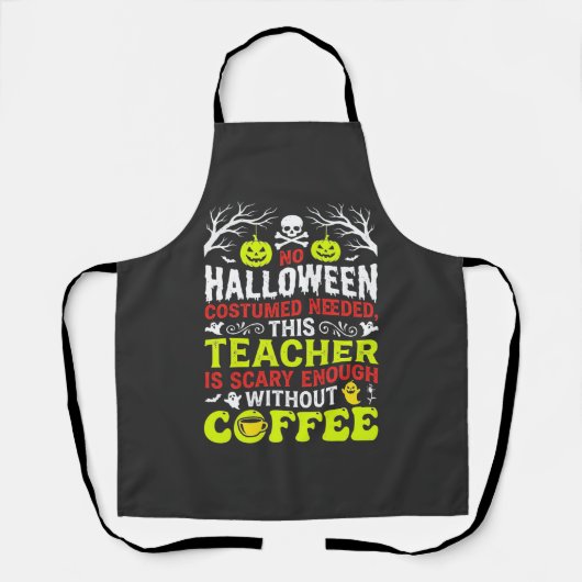 Tablier Conception de café assez effrayante pour Halloween (Recto)