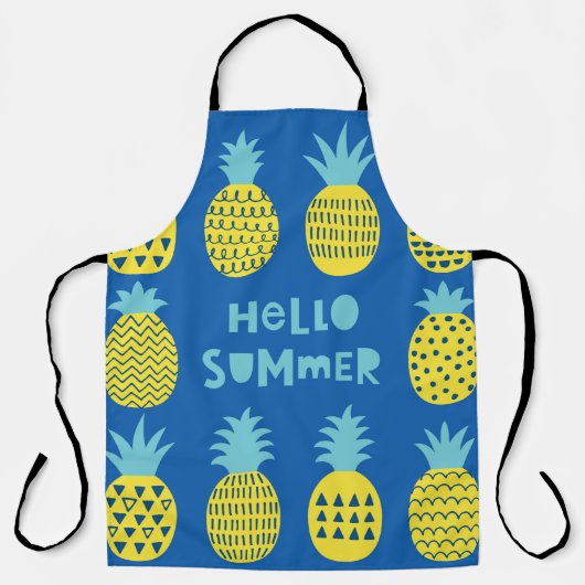 Tablier Conception de carte Vintage ananas amusante (Recto)