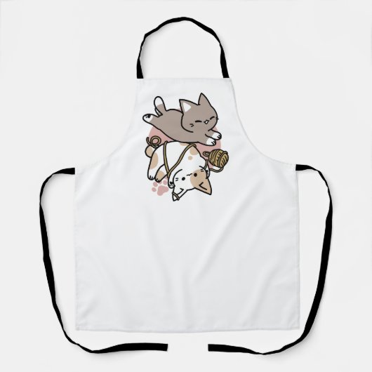 Tablier Conception de chats mignons et joueurs – Art de pa (Recto)