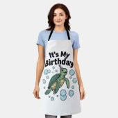 Tablier Conception de chemise d'anniversaire de tortue mar (Porté)