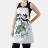 Tablier Conception de chemise d'anniversaire de tortue mar (Insitu)