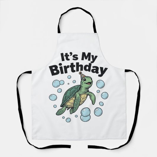 Tablier Conception de chemise d'anniversaire de tortue mar (Recto)