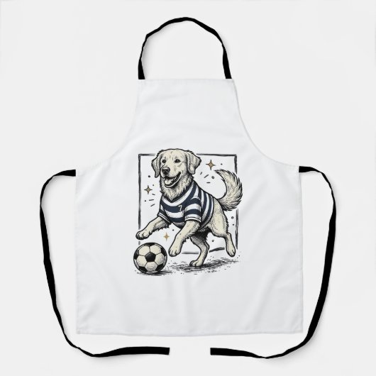 Tablier Conception de chemise de gravure de chien de footb (Recto)