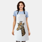 Tablier Conception de chemise de portrait de girafe gravur (Porté)