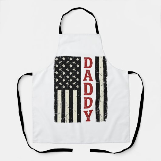 Tablier Conception de chemise Drapeau Américain Papa en dé (Recto)