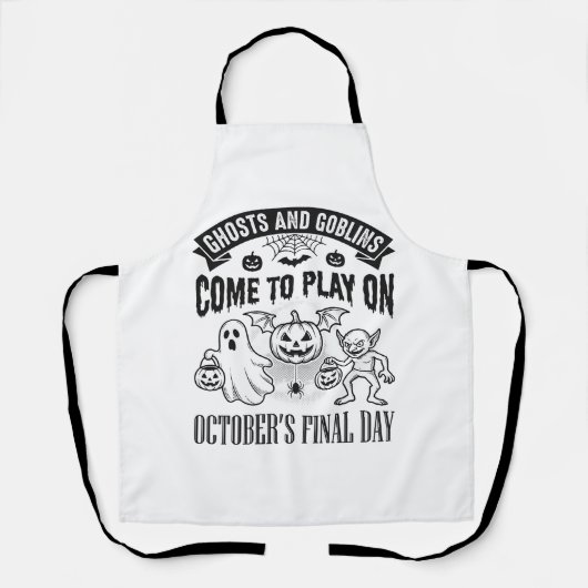 Tablier Conception de chemise Halloween Fantômes et Gobeli (Recto)