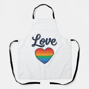 Tablier Conception de chemise vectorielle Love Rainbow Hea