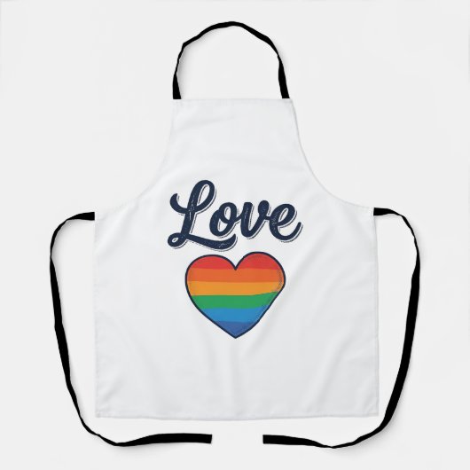 Tablier Conception de chemise vectorielle Love Rainbow Hea (Recto)