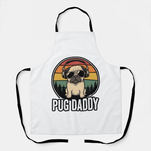 Tablier Conception de chemise vectorielle pour chien Pug D (Recto)