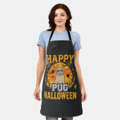 Tablier Conception de chien effrayant Halloween Pug heureu (Porté)