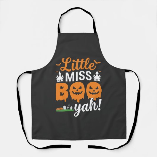 Tablier Conception de citrouille Little Miss Boo Yah Hallo (Recto)