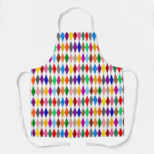 Tablier Conception de diamants arlequin colorés blanc (Recto)