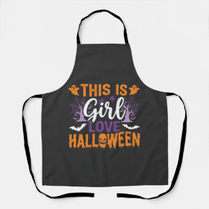 Tablier Conception de fantôme Halloween Girl Love_1