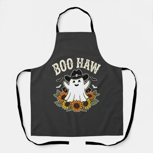 Tablier Conception de fantôme Halloween Western Boo Haw (Recto)