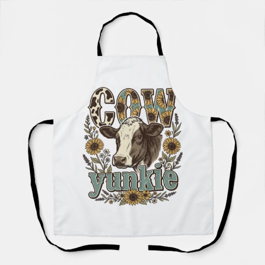 Tablier Conception de ferme de tournesol Yunkie vache vint (Recto)