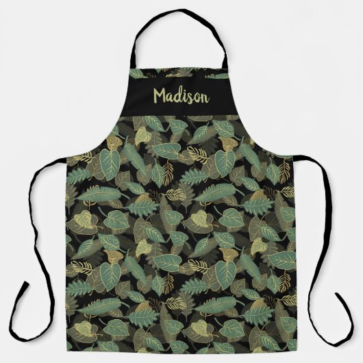Tablier Conception de feuille élégante Cuisine botanique (Recto)