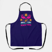 Tablier Conception de flamants roses de vibes de plage (Recto)