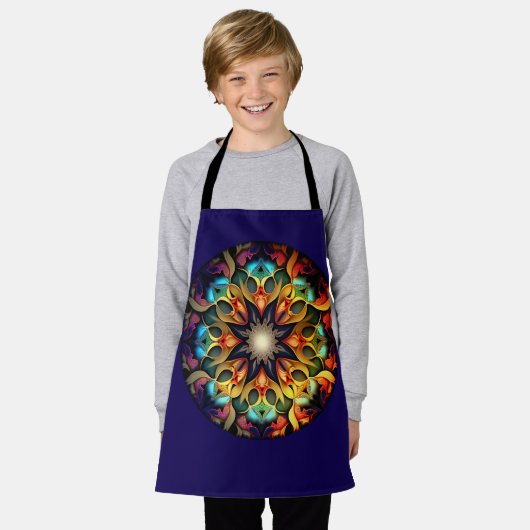 Tablier Conception de fleur de mandala de kaléidoscope-230 (Porté)