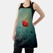 Tablier Conception de Fleur Rouge Épanouie dans la Brume S (Insitu)