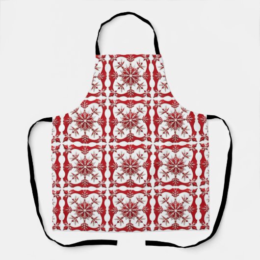 Tablier Conception de flocon de neige rouge complexe (Recto)
