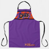 Tablier Conception de football orange violet rayure de tig (Recto)