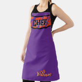 Tablier Conception de football orange violet rayure de tig (Insitu)