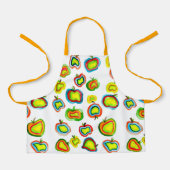 Tablier Conception de fruit d'aquarelle pomme funky (Recto)