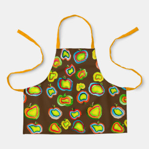 Tablier Conception de fruit d'aquarelle pomme funky