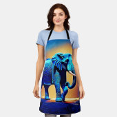 Tablier Conception de l'éléphant bleu lumineux (Porté)
