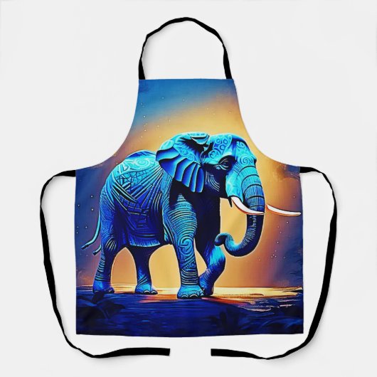 Tablier Conception de l'éléphant bleu lumineux (Recto)