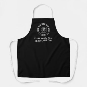 Tablier Conception de logo sur mesure en noir et blanc pou